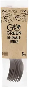 Lumarko многоразовые столовые приборы Go Green, 6 штук, черный