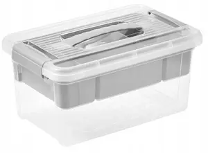 Curver Pudełko z pokrywką i organizerem organizer box Henri 19x29x14cm 5L szary/przezroczysty 4052396112160