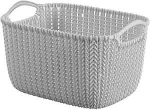 LA-KA-PE Basket Knit L rectangle 19L light gray