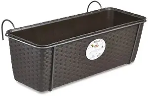 Lumarko Puķu kaste balkoniem Natural ar metāla turētāju brūna 50x18x16cm