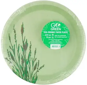 Fl1 Ekoloģiskie papīra šķīvji Reed Go Green 22 cm 10 gab