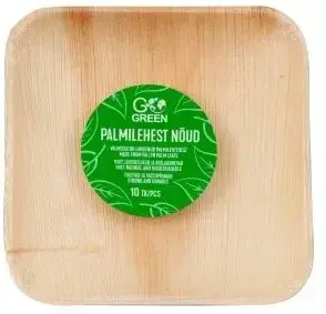 KUDDA Go Green palmu lapu šķīvji 15x15 cm 10 gabalas