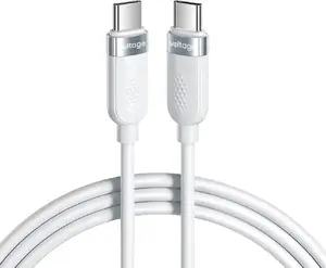 voltage USB-C / USB-C silikona kabelis 100W Power Delivery 100cm balts