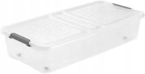 LA-KA-PE Underbed Storage Box Leo with Lid and Wheels Transparent 33 Liters
