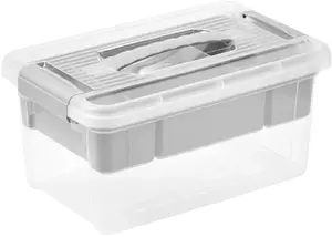 Curver Pojemnik z pokrywką i organizerem organizer box Henri 23x35x17cm 9L szary/przezroczysty 4052396112177