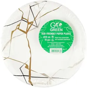 Romer Vienreizlietojamie papīra šķīvji Marble Go Green 18 cm 10 gab.