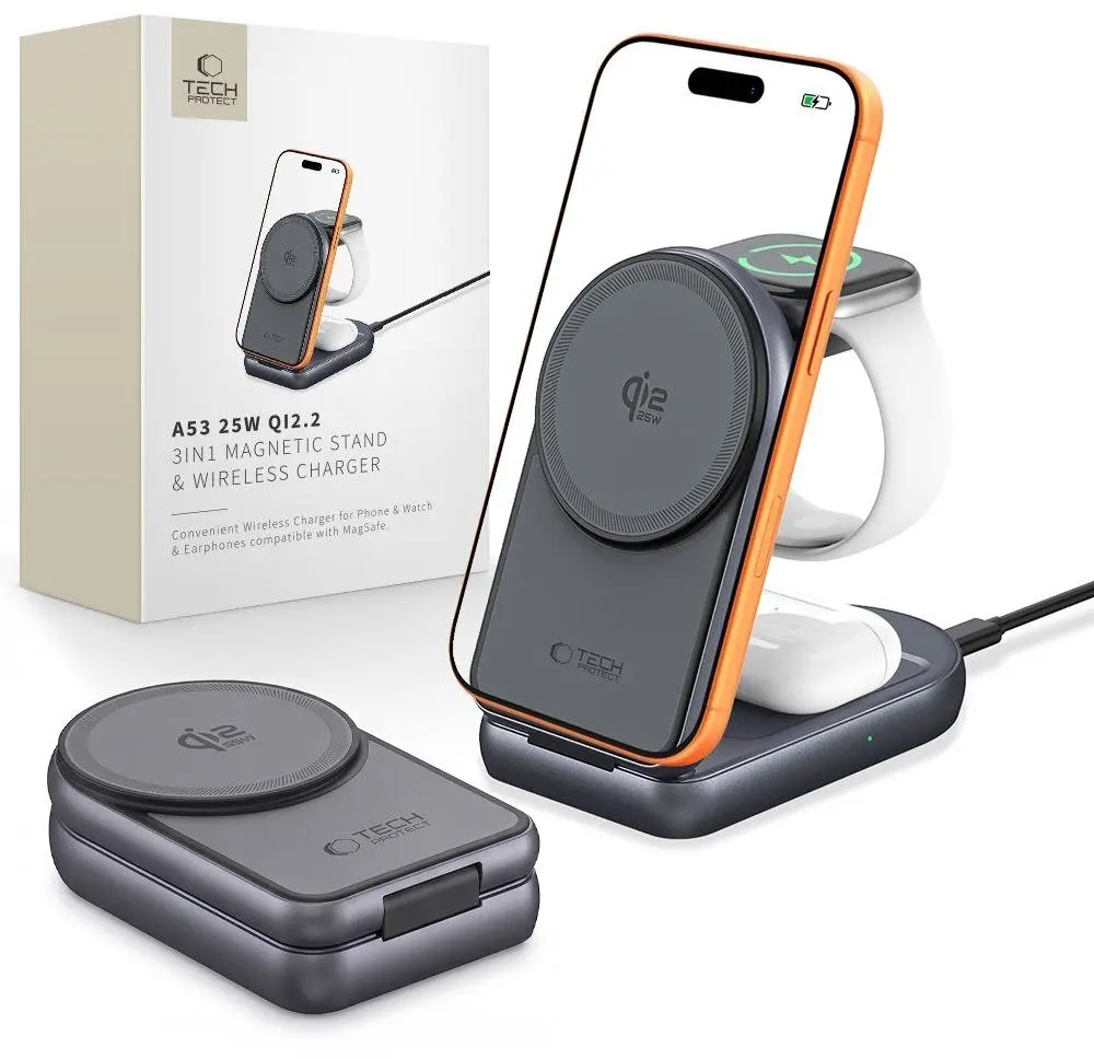 Lādētājs PowerNeed TECH-PROTECT A53 3in1 Magnetic
