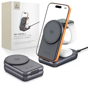 PowerNeed TECH-PROTECT A53 3in1 Magnetic MagSafe Wireless Charger 25W Qi2.2 Dark Grey