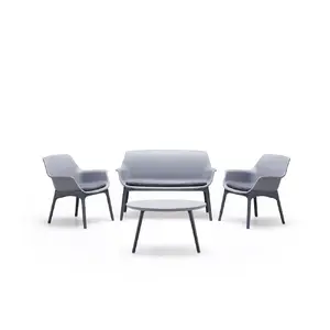GARDENA Bica Luxor Lounge Set Āra mēbeļu komplekts 4-vietīgs Grafīta Pelēks