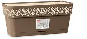 Puķu kaste Lumarko Gaia ar paliktni brūna 30x13x12cm