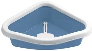 Goldbuch Sprint Corner Blue and White Corner Toilet for Pets