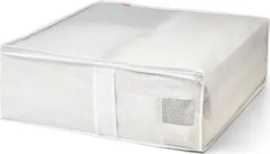 Rayen Blanket and Bedding Storage Cover Set with Disc White
