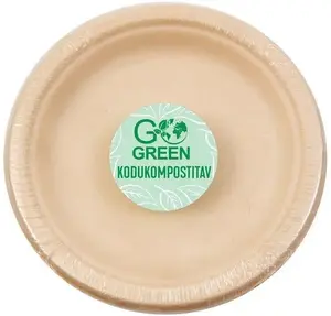 Leifheit Go Green Kompostējamas cukurniedru šķīvji ar rakstu 15 cm 10 gabali