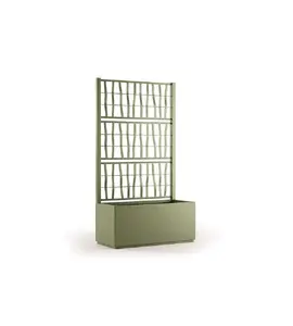 Lumarko Ethica Rectangular Planter Box with Grid Green Stefanplast 001124995