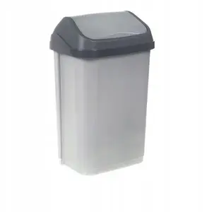 Hailo Swantje Waste Bin with Swivel Lid, 10 Liters, Air Silver