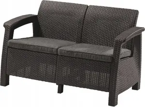 Keter Corfu Love Seat Двухместный садовый диван Серый