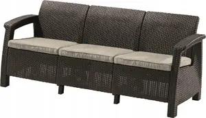 Keter Darza kanapa trzyosobowy Corfu Love Seat Max brązowy 8711245158297