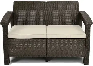 vidaXL Garden sofa two-seater Corfu Love Seat brown 8711245158259