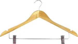 Aptel Wooden Clothes Hangers with Clips 2 pcs 44.5 cm