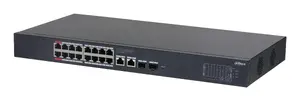 Сетевой коммутатор Dahua CS4220-16GT-190 с 16 портами PoE, 2 портами uplink и 2 слотами SFP