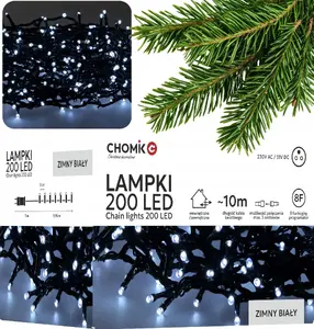 Extralink LED String Lights 200 LEDs Cold White 3 m lighting length 10 m cable indoor and outdoor EX.73271