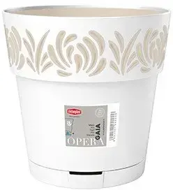 Lumarko Gaia flower pot with saucer 20x19 cm white
