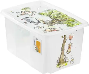 STARPAK Karolina Winnie the Pooh Storage Box with Lid 45L Transparent