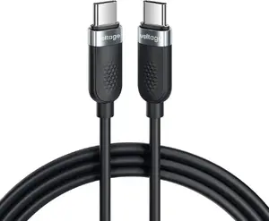 voltage USB-C / USB-C silikona kabelis 100W Power Delivery 100cm melns