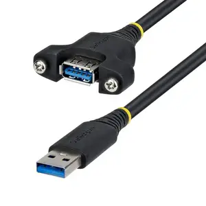 StarTech USBPNLAFAM2M Кабель 2М USB 3.0 Type-A гнездо-штекер для монтажа на панель черный