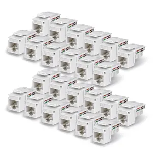 StarTech C6KEY110WHE24PK Cat6 Keystone Jack 24-Pack RJ45 Ethernet UTP 90-Degree 110 Punch Down White