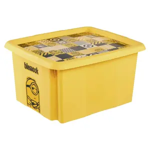 keeeper Karolina Rectangular Storage Box Polypropylene Black Grey Yellow White 24 L