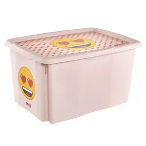 STARPAK Karolina Storage Box Rectangular Polypropylene Pink, Red, White, Yellow 45 L