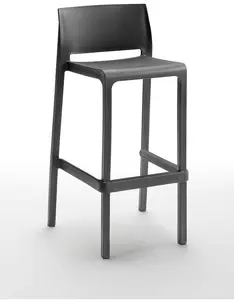 DKD Home Decor Dārza bāra krēsls Volga Stool 75 Pelēks