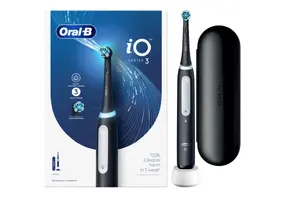 Elektriskā zobu birste Braun Oral-B iO3 Series uzlādējama pieaugušajiem melna ar 3 tīrīšanas režīmiem un 1 uzgali