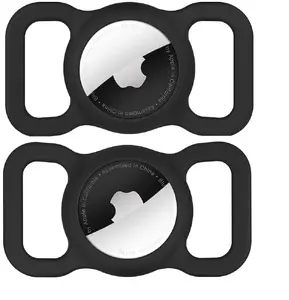 Wozinsky WEA-01 Silicone Apple AirTag Holder for Dog or Cat Collar Black