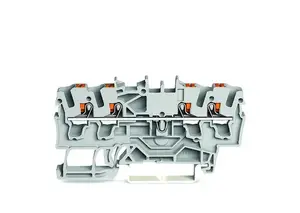 Wago 2202-1401 4-conductor through terminal block with push-button 2.5 mm² grey