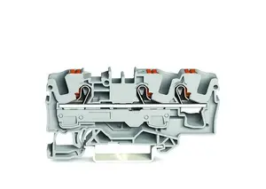 Wago 2206-1301 3-conductor through terminal block with push-button 6mm grey