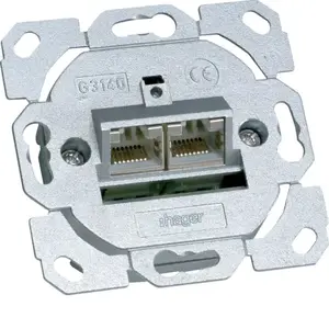 Hager G3140 datu rozete Cat.6A divvietīga 8/8 polu IP20