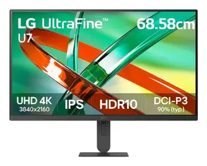 LG UltraFine U7 27U710B-B 27 collu 4K Ultra HD IPS monitors ar 3840 x 2160 izšķirtspēju, HDMI, DisplayPort, VESA stiprinājumu un augstuma regulēšanu
