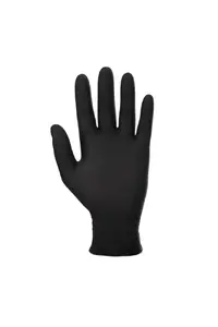 Mercator Nitrylex PF Nitrile Gloves, Powder-Free, Black, Size XL, 100 pcs