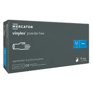 Mercator VINYLEX Vinyl Examination Gloves Powder-Free Transparent Size M 100 pcs