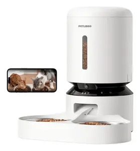 Petlibro Granary Smart Camera Automatic Pet Feeder White 5 L AC and Battery Powered Dual Food Tray