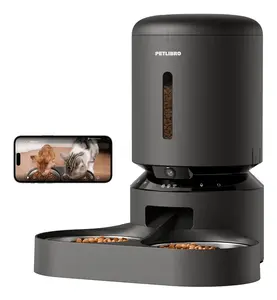 Petlibro Granary Smart Camera Automātiskā mājdzīvnieku barotava Melna 5 l ietilpība maiņstrāvas un akumulatora barošana