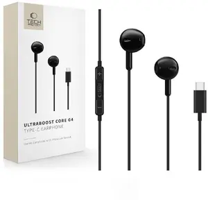 Tech-Protect UltraBoost Core G4 Black vadu ausīs liekamās austiņas ar USB Type-C savienotāju