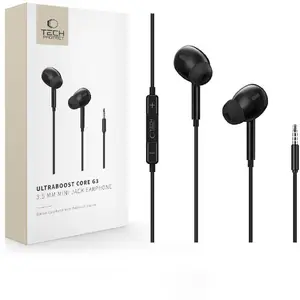 Tech-Protect Ultraboost Mini Jack Earphone Core G3 Black vadu austiņas ar 3.5mm audio savienotāju