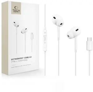 Tech-Protect Ultraboost Type-C Earphone Core G3 White vadu austiņas ar USB-C savienotāju