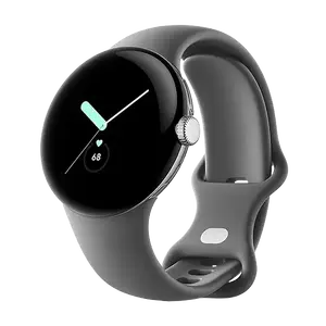Google Pixel Watch LTE viedpulkstenis 41mm Polished Silver korpuss ar Charcoal sporta siksniņu