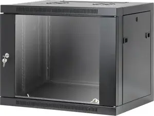 INTELLINET 19 collu tīkla sienas skapis, montāža bez instrumentiem, 9U, 450 mm dziļums, melns