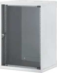 INTELLINET 19 collu tīkla sienas skapis Basic Line 15U 400mm dziļums pelēks RAL 9005 izjaucamā veidā sienas vai brīvi stāvošs