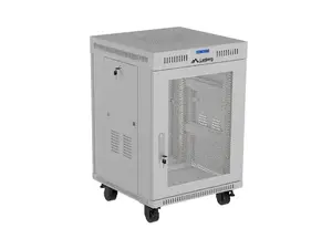 LANBERG 19 collu 15U skapis uz grīdas 600x600 perforētas durvis LCD izjauktā veidā pelēks